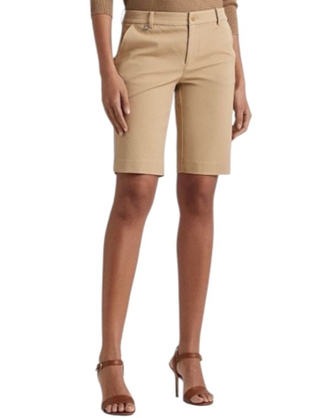 NWT Lauren Ralph Lauren Tailored Bermuda Shorts in Beige